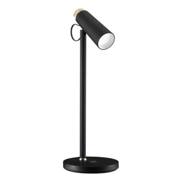 LED prigušiva stona lampa sa bežičnim Qi punjenjem TIT LED/12W/230V crna