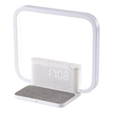 LED prigušiva stona lampa sa budilnikom i Qi bežičnim punjenjem LED/18W/230V bela