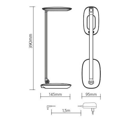 LED prigušiva stona lampa sa USB MOANA LED/6W/230V ružičasta