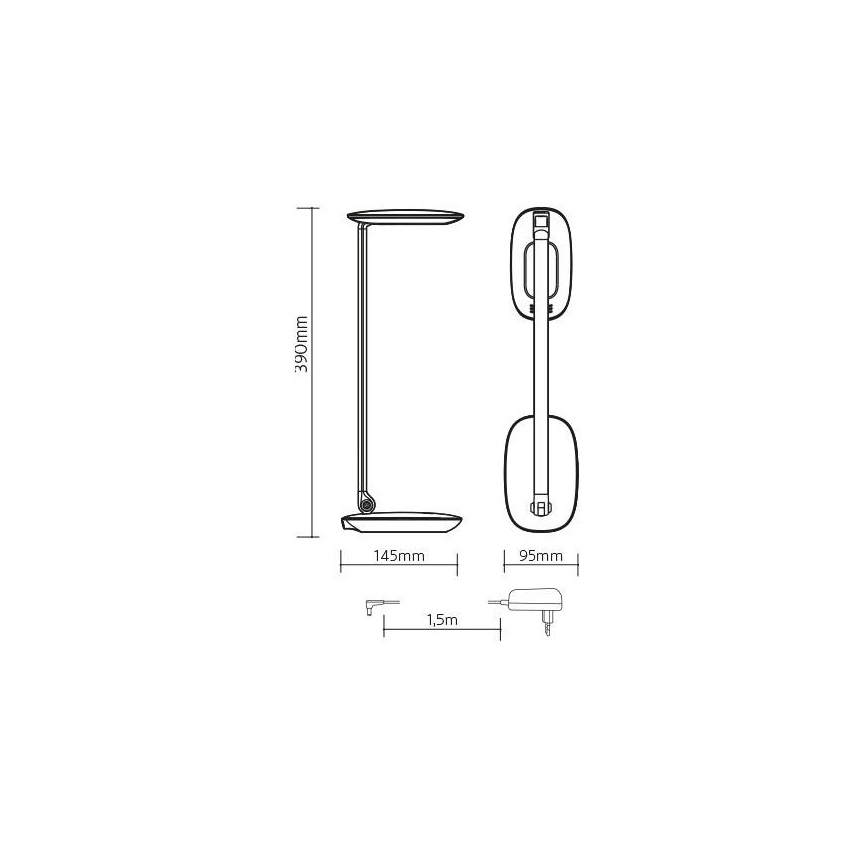 LED prigušiva stona lampa sa USB MOANA LED/6W/230V ružičasta