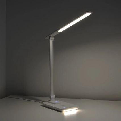 LED prigušiva stona lampa sa USB priključkom, LED/9W/230V, 3000K/4000K/5500K, bela