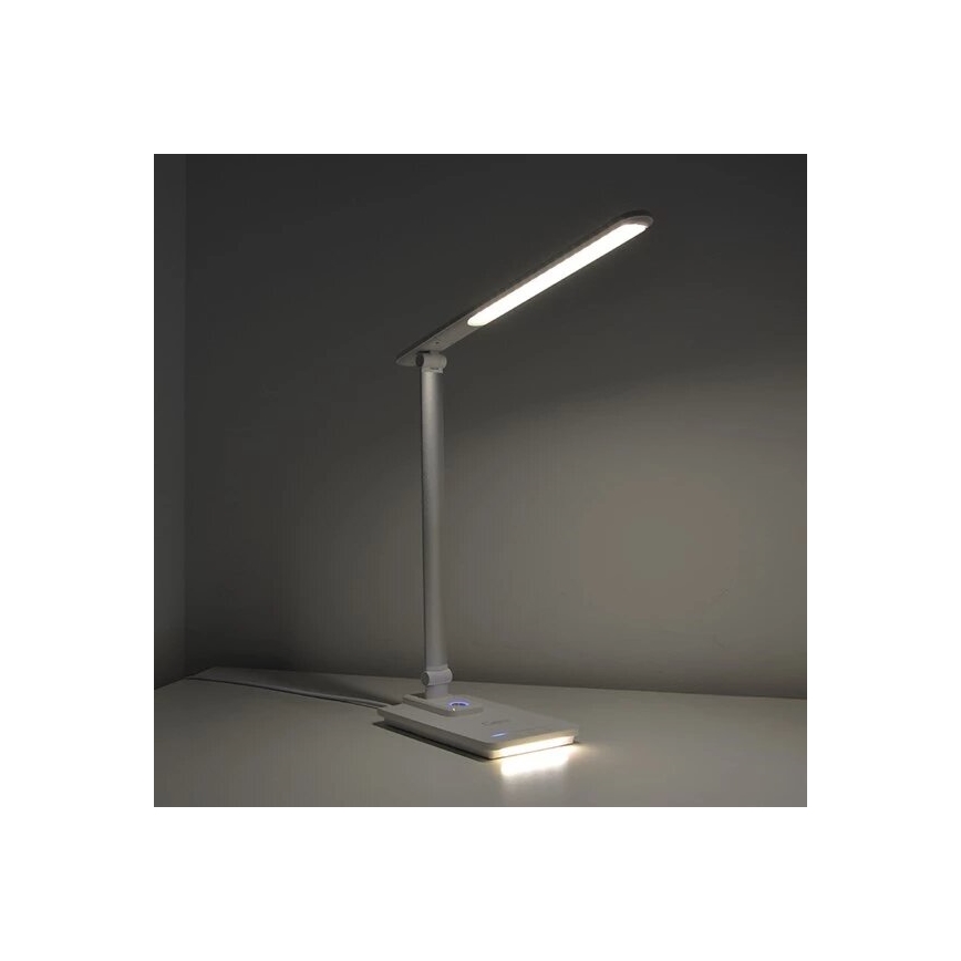 LED prigušiva stona lampa sa USB priključkom, LED/9W/230V, 3000K/4000K/5500K, bela
