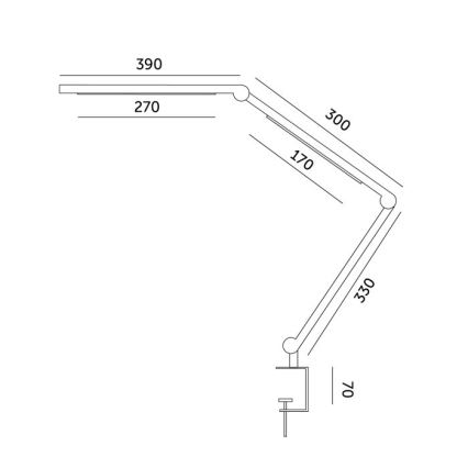 LED prigušiva stona lampa TENUIX FOLD LED/20W/230V 3000-6500K crna