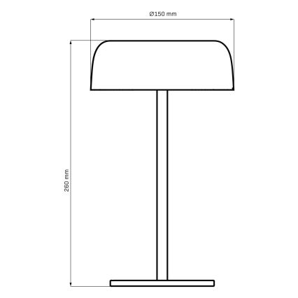 LED prigušiva dodirna spoljašnja stona lampa TRYPOLIS LED/2W/5V USB 1800 mAh IP44 crna