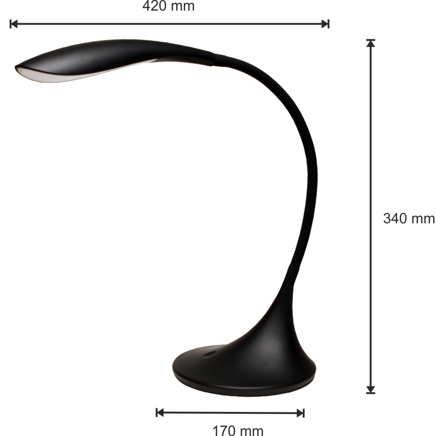 LED prigušiva stona lampa VELA LED/6,5W/230V crna