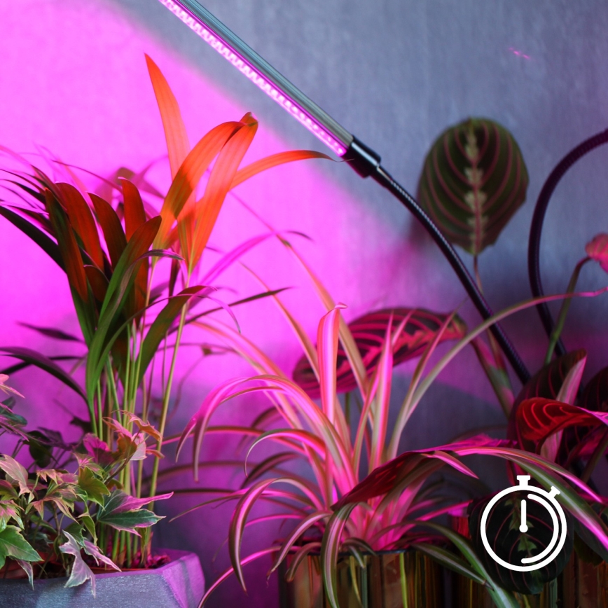 Fleksibilna LED prigušiva stona lampa za uzgoj biljaka VITARO 3xLED/10W/230V crna