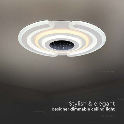 LED prigušiva plafonska svetiljka LED/95W/230V 3000-6500K pr. 52 cm + daljinski upravljač