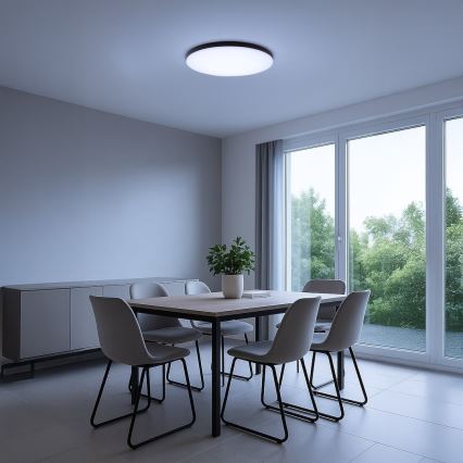 LED prigušiva plafonska svetiljka SIENA LED/80W/230V 3000-6000K prečnik 75 cm crna + daljinski upravljač