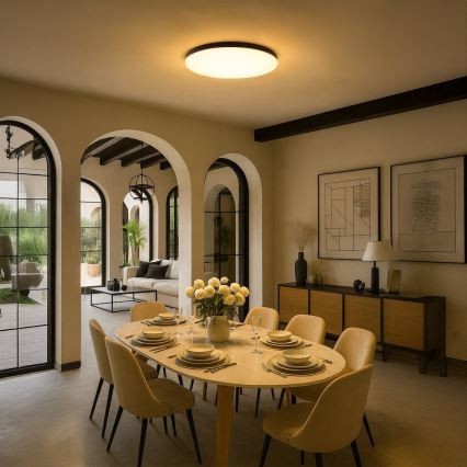 LED prigušiva plafonska svetiljka SIENA LED/80W/230V 3000-6000K prečnik 75 cm crna + daljinski upravljač