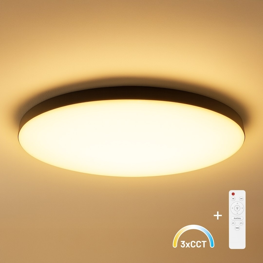 LED prigušiva plafonska svetiljka SIENA LED/80W/230V 3000-6000K prečnik 75 cm crna + daljinski upravljač