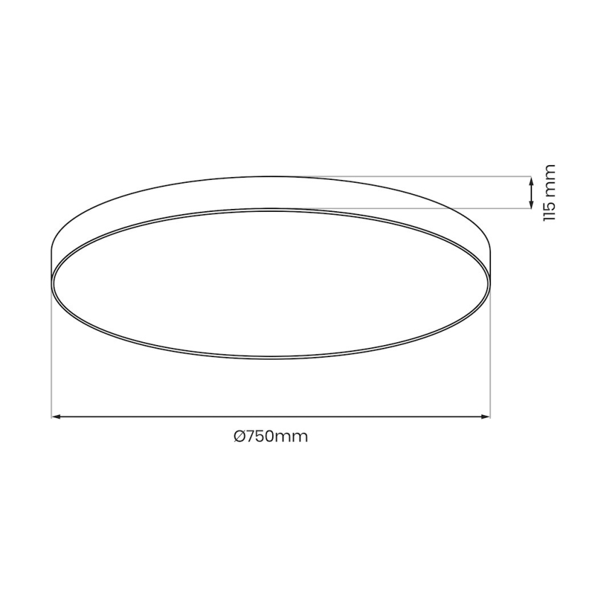 LED prigušiva plafonska svetiljka SIENA LED/80W/230V 3000-6000K prečnik 75 cm crna + daljinski upravljač