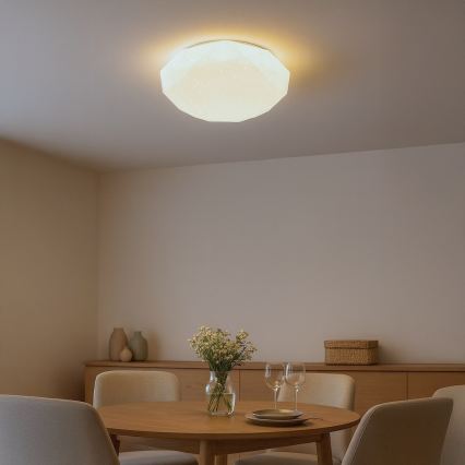 LED prigušiva plafonska svetiljka HEX LED/72W/230V 3000-6000K prečnik 50 cm bela + daljinski upravljač