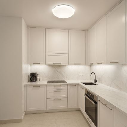 LED prigušiva plafonska svetiljka HEX LED/72W/230V 3000-6000K prečnik 50 cm bela + daljinski upravljač
