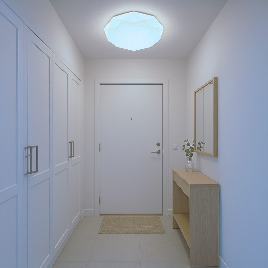 LED prigušiva plafonska svetiljka HEX LED/72W/230V 3000-6000K prečnik 50 cm bela + daljinski upravljač