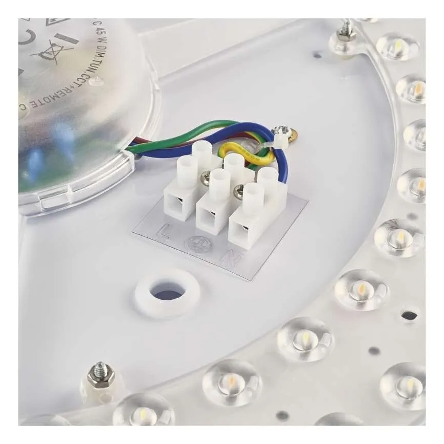 LED prigušiva plafonska svetiljka ILVI LED/45W/230V 2700-6500K prečnik 50 cm drveni dekor + daljinski upravljač