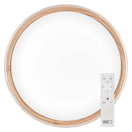 LED prigušiva plafonsko svetlo ILVI LED/30W/230V 2700-6500K prečnik 40 cm dekor drveta + daljinski upravljač