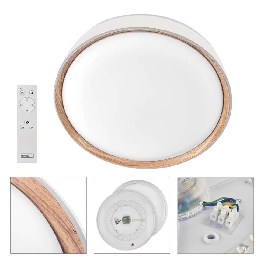 LED prigušiva stropna svetiljka ILVI LED/30W/230V 2700-6500K prečnik 40 cm bela/bež + daljinski upravljač