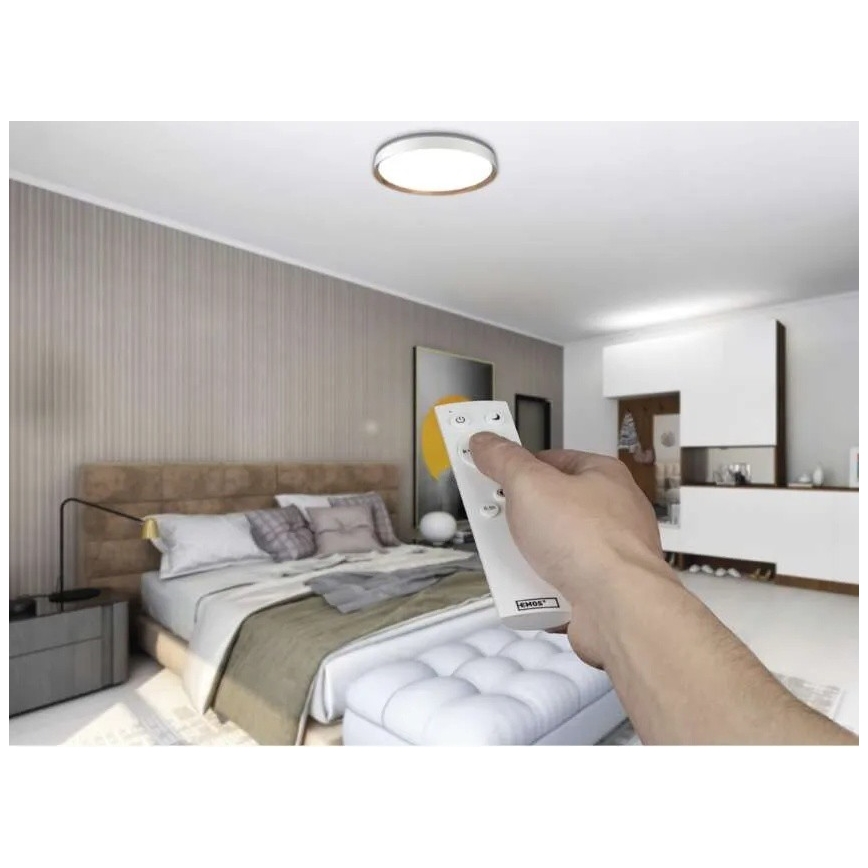 LED prigušiva plafonsko svetlo ILVI LED/45W/230V 2700-6500K prečnika 50 cm bela/bež + daljinski upravljač