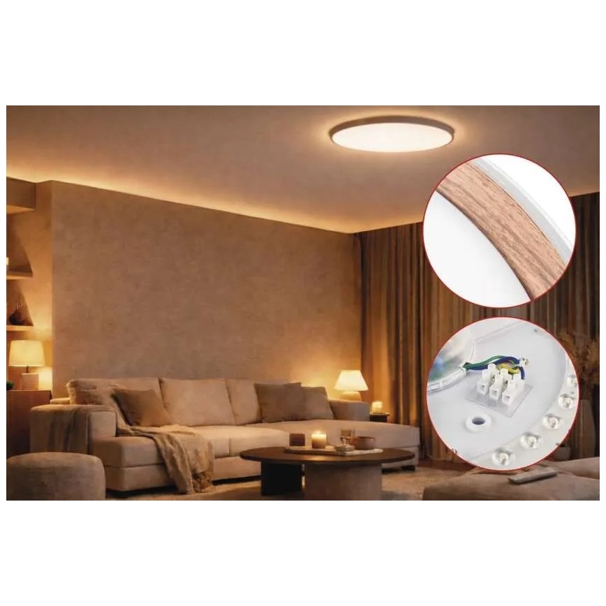 LED prigušiva plafonsko svetlo ILVI LED/45W/230V 2700-6500K prečnika 50 cm bela/bež + daljinski upravljač