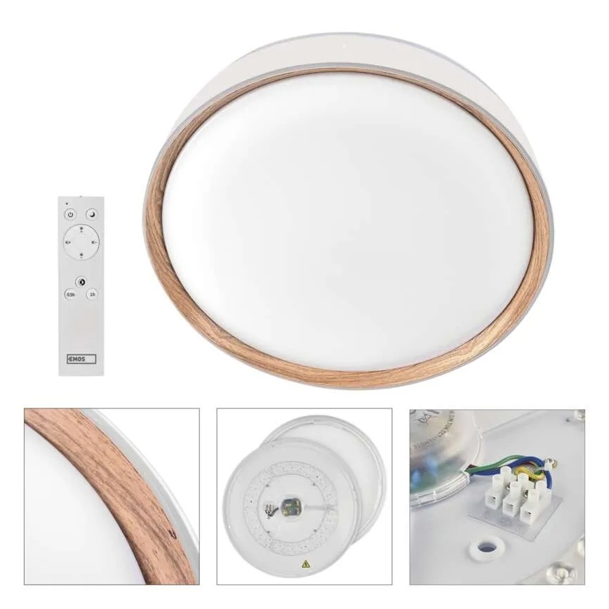 LED prigušiva plafonsko svetlo ILVI LED/45W/230V 2700-6500K prečnika 50 cm bela/bež + daljinski upravljač