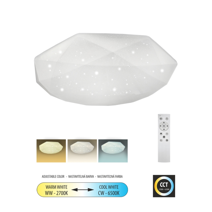 LED prigušiva stropna svetiljka INDUS LED/60W/230V 2700-6500K prečnik 58 cm + daljinski upravljač