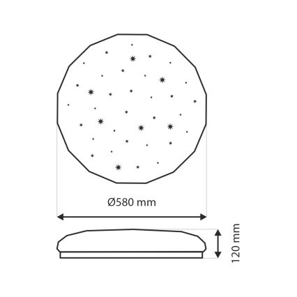 LED prigušiva stropna svetiljka INDUS LED/60W/230V 2700-6500K prečnik 58 cm + daljinski upravljač