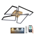 LED prigušiva stropna svetiljka LED/115W/230V 3000-6500K braon/crna + daljinski upravljač