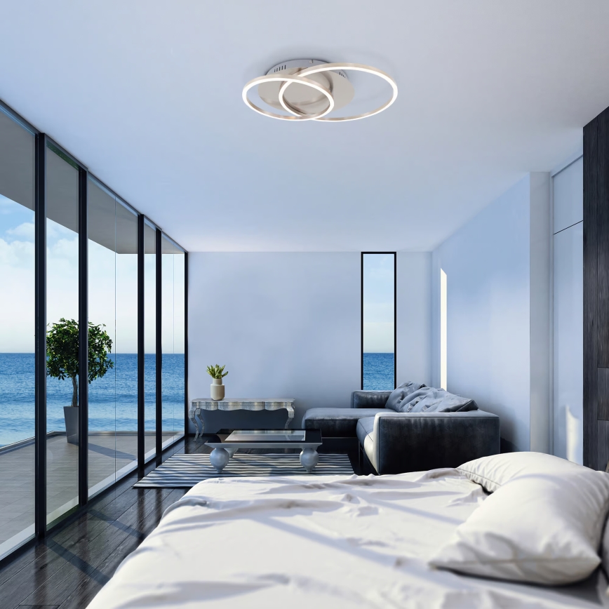 LED prigušiva stropna svetiljka LED/28W/230V 3000K mat hrom