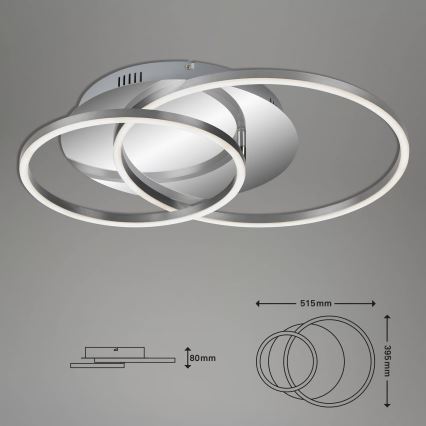 LED prigušiva stropna svetiljka LED/28W/230V 3000K mat hrom