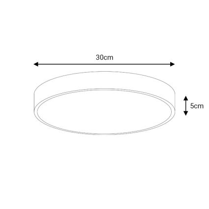 LED prigušiva stropno svetlo LED/30W/230V 3000-6500K prečnik 30 cm crna + daljinski upravljač