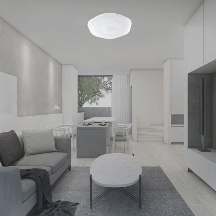 LED prigušiva stropna svetiljka LED/40W/230V 3000-6500K 40 cm bela + daljinski upravljač