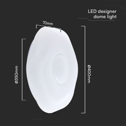 LED prigušiva stropna svetiljka LED/40W/230V 3000-6500K 40 cm bela + daljinski upravljač