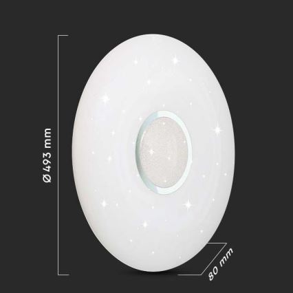 LED prigušiva stropna lampa LED/40W/230V 3000K/4000K/6500K prečnik 49 cm + daljinski upravljač