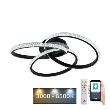 LED prigušiva stropna svetiljka LED/70W/230V 3000-6500K crna + daljinski upravljač