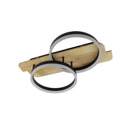 LED plafonsko svetlo, prigušiva, LED/70W/230V 3000-6500K, hrast + daljinski upravljač