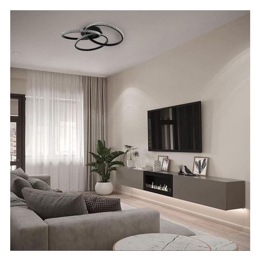 LED prigušiva stropna svetiljka LED/70W/230V 3000-6500K crna + daljinski upravljač