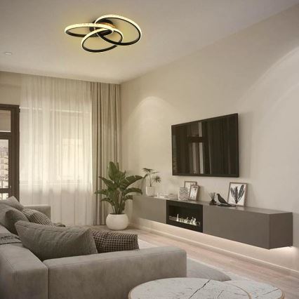 LED prigušiva stropna svetiljka LED/70W/230V 3000-6500K crna + daljinski upravljač