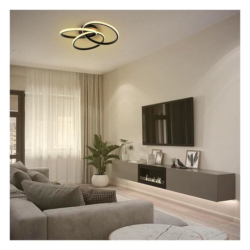 LED prigušiva stropna svetiljka LED/70W/230V 3000-6500K crna + daljinski upravljač