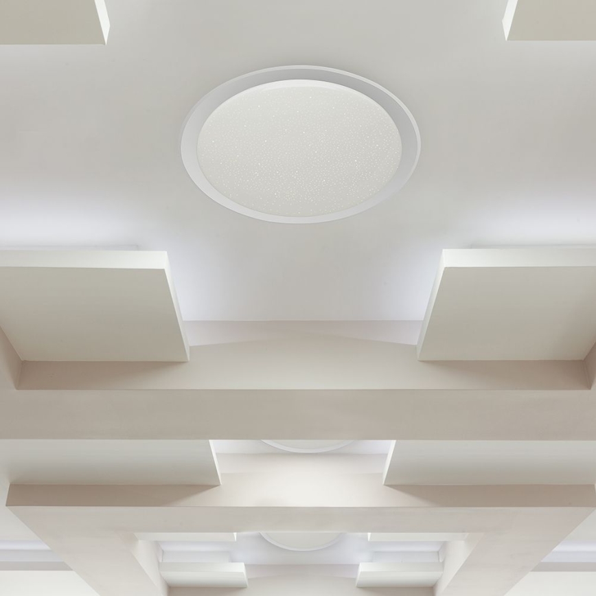 LED prigušiva plafonska svetiljka LED/72W/230V 3000-6500K fi 67 cm bela + daljinski upravljač
