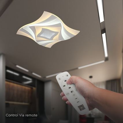 LED prigušiva stropna svetiljka LED/75W/230V 3000-6500K 49,5x49,5 cm + daljinski upravljač