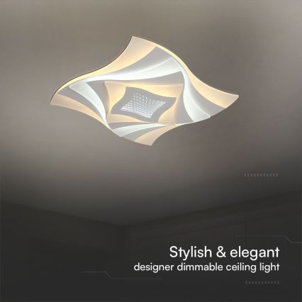 LED prigušiva stropna svetiljka LED/75W/230V 3000-6500K 49,5x49,5 cm + daljinski upravljač