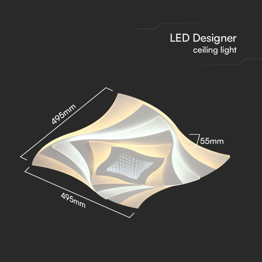 LED prigušiva stropna svetiljka LED/75W/230V 3000-6500K 49,5x49,5 cm + daljinski upravljač