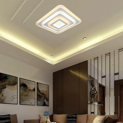 LED prigušiva plafonska svetiljka LED/77W/230V 3000-6500K 49,5x49,5 cm + daljinski upravljač