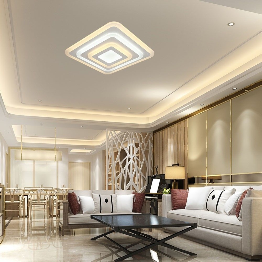LED prigušiva plafonska svetiljka LED/77W/230V 3000-6500K 49,5x49,5 cm + daljinski upravljač