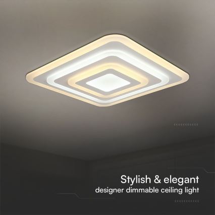 LED prigušiva plafonska svetiljka LED/77W/230V 3000-6500K 49,5x49,5 cm + daljinski upravljač