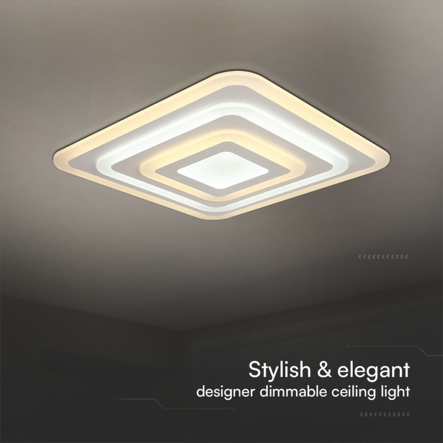 LED prigušiva plafonska svetiljka LED/77W/230V 3000-6500K 49,5x49,5 cm + daljinski upravljač