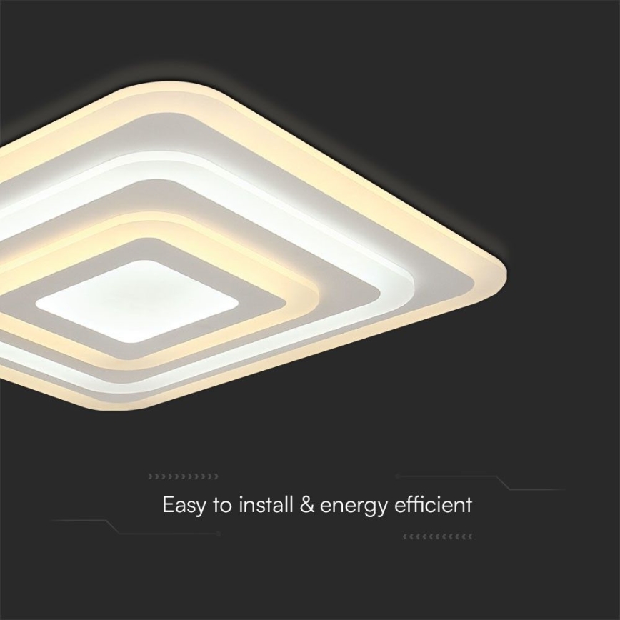 LED prigušiva plafonska svetiljka LED/77W/230V 3000-6500K 49,5x49,5 cm + daljinski upravljač
