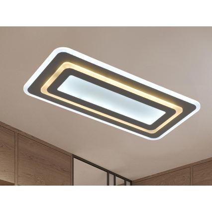 LED prigušiva stropna svetiljka LED/85W/230V 3000-6500K siva + daljinski upravljač