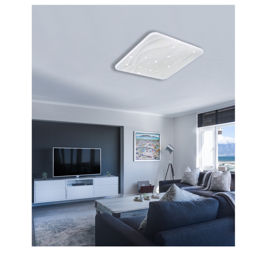 LED plafonsko svetlo NERIS sa prigušiva LED/60W/230V 2700-6500K 53x53 cm + daljinski upravljač
