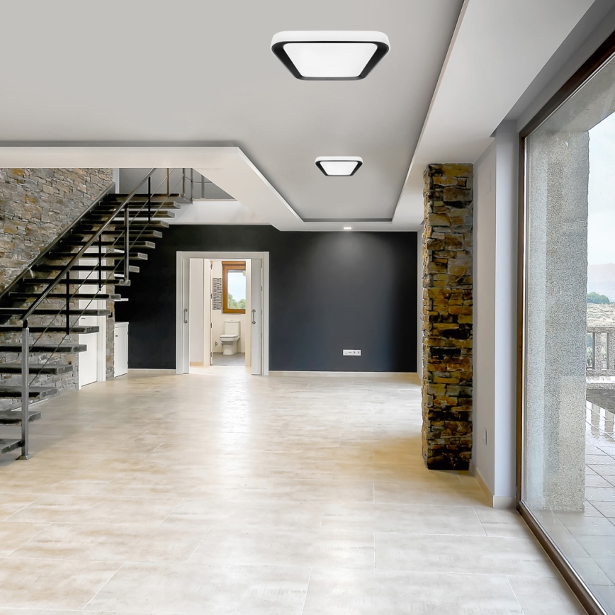 LED prigušiva stropna svetiljka QUADRO LED/38W/230V 3000-6000K bela/crna + daljinski upravljač